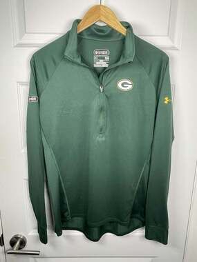 Green Bay Packers Under Armour Womens L Combine Authentic 1/4 Zip Cheeseheads